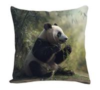 Housse Coussin 45X45 Panda Coussin Decoratif Canapé Taie d'oreiller,Taie Oreiller en Lin Coussin Exterieur- Housse De Coussin Fermeture À Glissière Invisible,Hypoallergénique