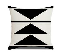 Housse Coussin 45x45 Triangle Noir Beige Taie Oreiller Canape Salon Lin Carré Chambre Chaise Housse Coussin Exterieur Jardin Automobile Coussins Décoratifs