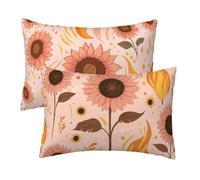 Housse Coussin 50 x 70 cm, Housse de Coussin Rose Rectangulaire Lot de 2, Velours Taie Oreiller, Motif Fleur Coussins Decoratif Impression Recto Verso pour Automne Deco Salon Maison, Cadeau Femme M-79