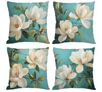 Housse Coussin 50x50 cm Coussin Exterieur Impermeable turquoise avec Fermeture à Glissière Invisible Velours Décoratifs Taie Oreiller orchidée,Intérieur/Extérieur Canape Balcon Patio Jardin Gifts Y-33