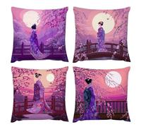 Housse Coussin 50x50, Taie Oreiller Noël Lot de 4Rose Housse de Coussin Femme Prostituée Velours Taie d'oreiller Décoration, pour Intérieur Extérieur Décorer Lit, Canapé, Chambre, Salon jx0k-170