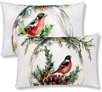 Housse Coussin 50x60 Grand Coussin NoëL Taie Oreiller Decoration Coton lin lot de 2 Rectangulaire Housse de Coussins Oiseau Taie d'oreiller Decoration pour Maison Salon Canape Chambre à Coucher S1-453