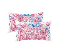 Housse Coussin 50x60 Lot de 2, Rose Housse de Coussin Parties Motif Désign, Lin Taie Oreiller avec Fermeture Éclair Invisible, Cushion Covers pour Decoration Maison Salon, Cadeau Femme,Model1116