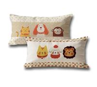 Housse Coussin 50x70 Animal Motif Housse Coussin Gris Lot de 2, Velours Rectangulaire Automne Decoration Taie d'oreiller avec Fermeture éClair Invisible pour Canape Chambre Maison Decoration E-324