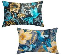 Housse Coussin 50x70 Lot de 2 Lin Coussin Canape Oiseau v-702 | Coussins de Jardin Coussin Decoratif, Taie D'oreiller Abstrait Oreiller Camping, Decoration Maison, Decoration Jardin