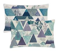 Housse Coussin 50x70cm Grand Coussin Bleu clair Rectangulaire Oreiller Géométrique Velours Respirable et Durable Taie d'oreiller 50x70 Fermeture à Glissière Invisible,Automne Decor Maison Lit,158-j