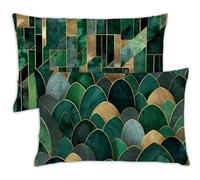 Housse Coussin 50x70cm Grand Coussin Turquoise Rectangulairetaie Oreiller Feuille Velours Respirable et Durable Taie d'oreiller 50x70 vec Fermeture à Glissière Invisible,Automne Decor Maison Lit,188-j