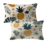 Housse Coussin 50x80 cm Beige Coussin Exterieur Impermeable Velour Taie Oreiller avec Fermeture Éclair Invisible Lot de 2 Usine Cushion Covers pour Jardin Terrasse Porche Decoration Maison 2m-359