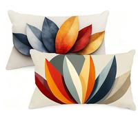 Housse Coussin 50x80 cm Coussin Simplicité RectangulaireTaie Oreiller Europe du Nord Velour Respirable et Durable Taie d'oreiller 50 x 80,Fermeture à Glissière Invisible,Automne Decor Maison EM-924