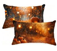 Housse Coussin 50x80 cm Grand Coussin Automne RectangulaireTaie Oreiller Paysage Velour Respirable et Durable Taie d'oreiller 50 x 80,Fermeture à Glissière Invisible,Automne Decor Maison Canapé EM-948