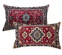 Housse Coussin 50x80 cm Grand Coussin Bohême RectangulaireTaie Oreiller Rétro Lin Respirable et Durable Taie d'oreiller 50 x 80 avec Fermeture à Glissière Invisible,Automne Decor Maison Canapé EM-934