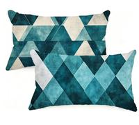 Housse Coussin 50x80 cm Grand Coussin Géométrie RectangulaireTaie Oreiller Vert Velour Respirable et Durable Taie d'oreiller 50 x 80,Fermeture à Glissière Invisible,Automne Decor Maison Canapé EM-1328