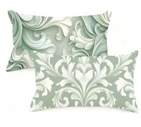 Housse Coussin 50x80 cm Grand Coussin Vert RectangulaireTaie Oreiller Europe du Nord Velour Respirable et Durable Taie d'oreiller 50 x 80,Fermeture à Glissière Invisible,Automne Decor Maison EM-320