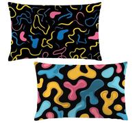 Housse Coussin 50x80cm Grand Coussin Coloré RectangulaireTaie Oreiller Géométrie Velour Respirable et Durable Taie d'oreiller 50x80 Fermeture à Glissière Invisible,Automne Decoration Canapé LE-920