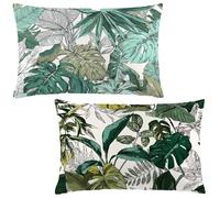 Housse Coussin 50x80cm Grand Coussin Vert sauge RectangulaireTaie Oreiller Feuille Velour Respirable et Durable Taie d'oreiller 50x80 Fermeture à Glissière Invisible,Automne Decoration Canapé LE-916