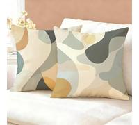 Housse Coussin 55x55 Nordique Lot de 2, Rétro Housse de Coussin Velours, Doux Confort Taies d'oreiller Imperméable Extérieur, Fermeture Éclair, Lavable en Machine, Décor de Jardin Salon Canapé K6-79