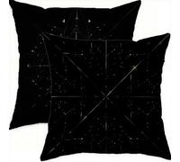 Housse Coussin 55x55cm Lot de 2 Coussins Décoratifs Motif Géométrique Noir Housse Coussin Double Face Impermé avec Fermeture éclair Invisible,Lot de Coussins Canapé de Velours pour Salon Chambre-B325