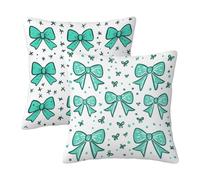 Housse Coussin 60x60 Arc Lot de 2, Housse de Coussin Canape Decoration Exterieur Impermeable, Carré Taie d Oreiller Lin Protege Oreiller pour Decoration Jardin Patio, Cadeau Femme (Sarcelle) -3208