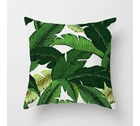 Housse Coussin 60x60 Feuilles Vert Foncé Housse de Coussin 60x60 Decoratif Coton et Lin Coussin Canape Decoration Canapé avec Fermeture Eclair Cachée Respirabilité 1 Pcs