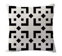 Housse Coussin 60x60 Géométrie Abstraite Housse de Coussin 60x60 Coton Lin Taie Oreiller Fermeture Eclair Cachée Durable Taie D'oreiller Respirabilité Protège Oreiller Coussins Décoratifs 1 Pcs
