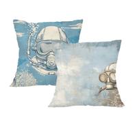 Housse Coussin 60x60 Grand Coussin Bleu Taie Oreiller Rétro Velours Respirable Durable Taie Oreillerr 60x60cm avec Fermeture à Glissière Invisible,Coussins Canape pour Chambre,Chaise,Lit,Jardin,2p538F