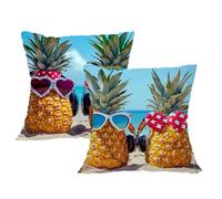 Housse Coussin 60x60 Grand Coussin Drôle Taie Oreiller Ananas Velours Respirable Durable Taie Oreillerr 60x60cm avec Fermeture à Glissière Invisible,Coussins Canape pour Chambre,Chaise,Jardin,2p560F