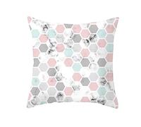 Housse Coussin 60x60 Gris Hexagon Rose Taie D'oreiller 60x60 1 Pcs