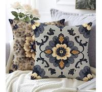 Housse Coussin 60x60cm,Bohême Cousin Canapé IntéRieur Impermeable Texture De Lin Carré Lot De 2 Doux Respirant Lavable Coussin Deco Chambre Europe Du Nord Deco Maison Pour ExtéRieur Chambre Lit A1-579