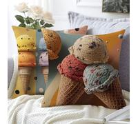 Housse Coussin 60x60cm,Couleur Cousin Canapé IntéRieur Impermeable Texture De Lin Carré Lot De 2 Doux Respirant Lavable Coussin Deco Chambre Glace Decoration Maison Pour ExtéRieur Chambre Jardin A1-79