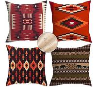 Housse Coussin 60x60cm Coussin Extérieur Imperméable Lin Housse de Coussin Géométrie Minimaliste Lot de 4 Housses de Coussins Décoratifs Housse Coussin Canapé pour Jardin Déco Taie Oreiller S201