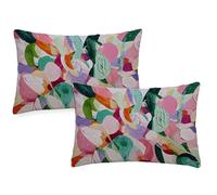 Housse Coussin 60x80 cm Abstrait Coussin Exterieur Impermeable Lot de 2 Taie Oreiller Graffiti Style Velour Pillow Case Rectangulaire Protege Oreiller ,Pour Jardin Canape Coussins Decoratif qq-1172