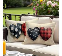 Housse Coussin 60x80 cm Lot de 2, Abstrait Coussin Exterieur Impermeable Rectangulaire, Amour Motif Velours Coussins Canape Decoratif Taie Oreiller, pour Printemps été Extérieur Jardin Salon O-5951