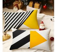 Housse Coussin 60x80 cm Rayé Coussin Exterieur Impermeable Velour Taie Oreiller avec Fermeture Éclair Invisible Lot de 2 Géométrique Cushion Covers pour Jardin Canapé Automne Decoration Maison 3m-831