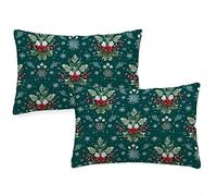 Housse Coussin 60x80 cm Vert Coussin Exterieur Impermeable Lot de 2 Taie Oreiller Les plantes Style Velour Pillow Case Rectangulaire Protege Oreiller ,Pour Jardin Canape Coussins Decoratif qq-1190