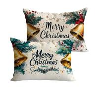 Housse Coussin 60x80cm Crème Coussin Canape Joyeux Noël Housse Coussin 2 Pièces Doux Taie en Lin Decoratif D'oreiller, Impression Double Face D'automne Décoration, Chambre Jardin Terrasse Y-P1117
