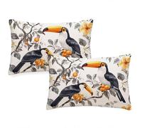 Housse Coussin 60x90 cm Animal Coussin Exterieur Impermeable Lot de 2 Taie Oreiller Oiseau Style Velour Pillow Case Rectangulaire Protege Oreiller ,Pour Jardin Canape Coussins Decoratif qq-1174