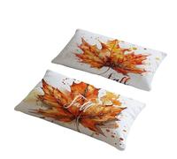Housse Coussin 60x90 cm Coussin Automne Taie d'oreiller de Canapé Exterieur Imperméable Lin, Lot de 2 Housses Coussin Feuille D'Érable Motif Taie Oreiller pour Decoration Salon Chambre Jardin w-228