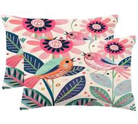 Housse Coussin 60x90 cm Housse de Coussin Été Lot de 2 Coussins Canapé Decoration,Modèle Double Face Taies d'oreiller en Lin Sofa Cover à Fermeture éclair Cachée,Decoration Salon Maison (Oiseau) m794