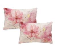 Housse Coussin 60x90 cm Plaine Coussin Exterieur Impermeable Lot de 2 Taie Oreiller Fleur Style Velour Pillow Case Rectangulaire Protege Oreiller ,Pour Extérieur Jardin Coussins Decoratif qq-1256
