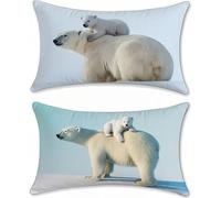 Housse Coussin 60x90 Velours Coussin Canape Lot de 2 blanc Taie Oreiller Ours Coussins Canapé, Coussins Exterieures Imperméable Rectangulaire Housse Oreiller, pour Salon Chambre Lit Jardin Canapé s-11