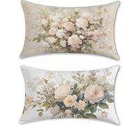 Housse Coussin 60x90 Velours Coussin Canape Lot de 2 Plante Taie Oreiller Fleur Coussins Canapé Exterieures Imperméable Rectangulaire Housse Oreiller, pour Salon Chambre Lit Jardin Canapé s-952