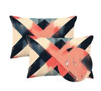 Housse Coussin 60x90cm Gros Taies D'oreillers Géométrie Lot de 2 Rectangulaire Housse de Coussin Exterieur Impermeable Velour Decoratif Pillow Case Rétro,Extérieur Jardin Été/Automne Décoration LY-872