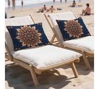 Housse Coussin 60x90cm Gros Taies D'oreillers Rétro Lot de 2 Rectangulaire Housse de Coussin Exterieur Impermeable Velour Decoratif Pillow Case Mandala,Extérieur Jardin Été/Automne Décoration LY-1130