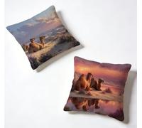 Housse Coussin 65 x 65 Lot de 2 Chameau Housse De Coussin 65x65 cm Gros Coussin De Canapé DéSert Carré Décoration Taie Oreiller Lin pour Decoration Chambre, Printemps été Cadeaux pour Femme J-1F424L