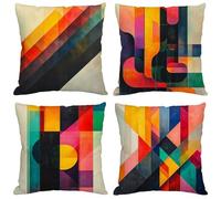 Housse Coussin 65x65 cm Coussin Exterieur Impermeable Géométrie avec Fermeture à Glissière Invisible Velours Décoratifs Taie Oreiller Couleur, Intérieur/Extérieur Canape Jardin Decoration Maison M1211