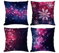 Housse Coussin 65x65 cm Coussin Exterieur Impermeable Rose avec Fermeture à Glissière Invisible Velours Décoratifs Taie Oreiller Fleur, Intérieur/Extérieur Canape Balcon Jardin Decoration Maison M1213