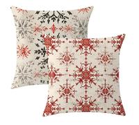 Housse Coussin 65x65 Grand Coussin Noël Taie Oreiller Flocon de neige Lin Respirable Taie Oreillerr 65x65cm avec Fermeture à Glissière Invisible,Coussins Canape pour Chambre,Chaise,Jardin,2p502F