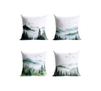 Housse Coussin 65x65cm Canapé Taie Oreiller Arbre Exterieur Impermeable Housse de Coussin Lot de 4 Impression Recto Verso Oiseau pour Jardin Balcon Canapé Decoration Maison Cadeau Femme XTBZ-03283