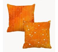Housse Coussin 70x70 Orange Coussin Exterieur Impermeable Lin Taie Oreiller Decoration Doubler Cushion Covers avec Fermeture éclair Invisible pour Patio Canape Salon Balcon Decor, Lot de 2 1B-446