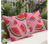 Housse Coussin 70x70 Rose Automne Coussin Fruit Motif, Decoration Maison Housse Oreiller, Lin Coussins Exterieur Impermeable, Taie Oreiller de Canapé Coussincarré Lot de 2 pour Salon Chambres w-399